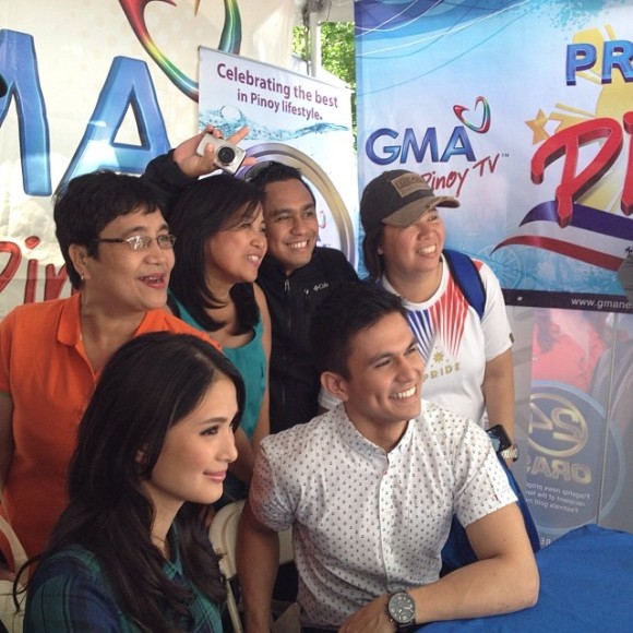 Heart Evangelista and Tom Rodriguez in NY - with fans at the GMA booth