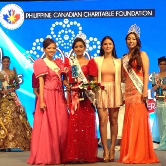 Heart poses with the winners of Miss Teen Philippines Canada